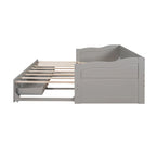 Divano letto allungabile grigio / bianco / espresso con letto estraibile, da singolo a matrimoniale, per 2 persone