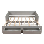 Divano letto allungabile grigio / bianco / espresso con letto estraibile, da singolo a matrimoniale, per 2 persone