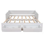 Divano letto allungabile grigio / bianco / espresso con letto estraibile, da singolo a matrimoniale, per 2 persone