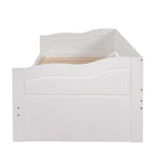 Divano letto allungabile grigio / bianco / espresso con letto estraibile, da singolo a matrimoniale, per 2 persone