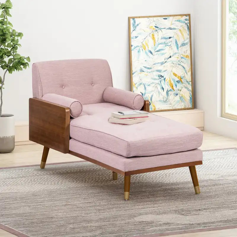 Fortas Mid-century Modern Chaise Lounge by Christopher Knight Home - 32.00  W x 63.75  L x 33.50  H