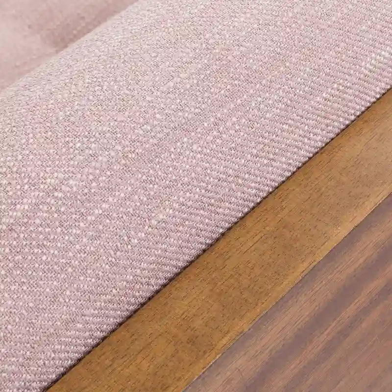 Chaise longue di metà secolo rosa cipria chiaro / grigio / beige e noce scuro, 1 posto