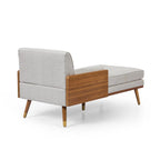 Chaise longue di metà secolo rosa cipria chiaro / grigio / beige e noce scuro, 1 posto