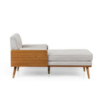 Chaise longue di metà secolo rosa cipria chiaro / grigio / beige e noce scuro, 1 posto