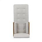 Chaise longue di metà secolo rosa cipria chiaro / grigio / beige e noce scuro, 1 posto