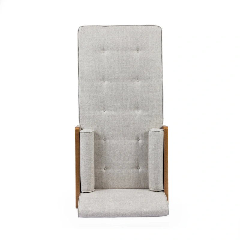 Chaise longue di metà secolo rosa cipria chiaro / grigio / beige e noce scuro, 1 posto