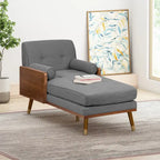 Chaise longue di metà secolo rosa cipria chiaro / grigio / beige e noce scuro, 1 posto