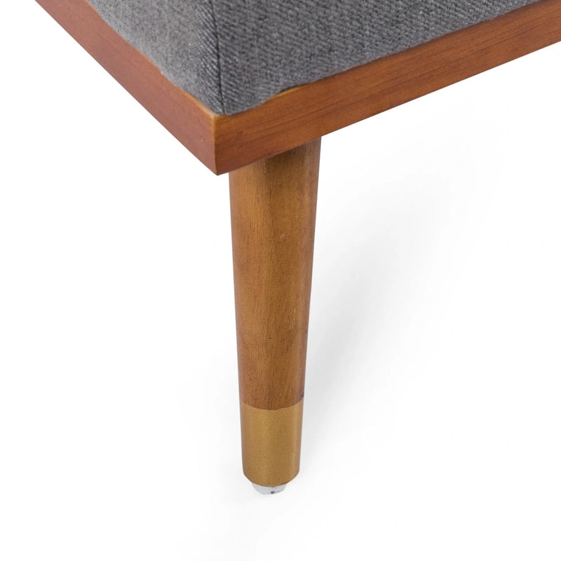 Chaise longue di metà secolo rosa cipria chiaro / grigio / beige e noce scuro, 1 posto
