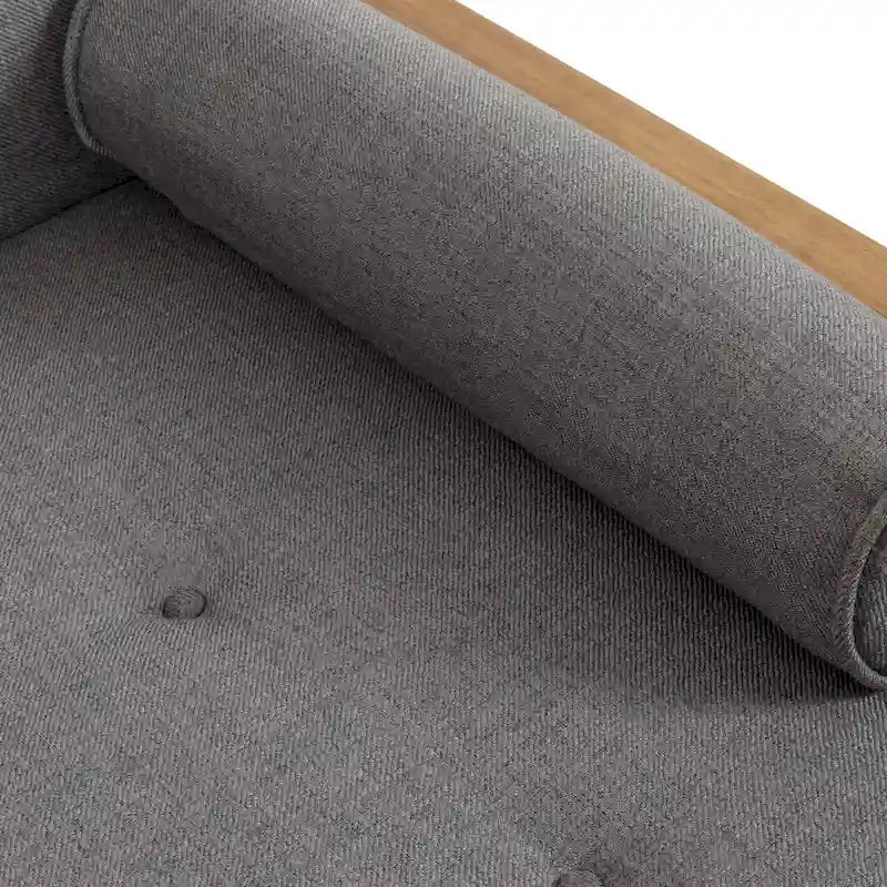 Chaise longue di metà secolo rosa cipria chiaro / grigio / beige e noce scuro, 1 posto