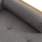 Chaise longue di metà secolo rosa cipria chiaro / grigio / beige e noce scuro, 1 posto
