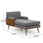 Chaise longue di metà secolo rosa cipria chiaro / grigio / beige e noce scuro, 1 posto