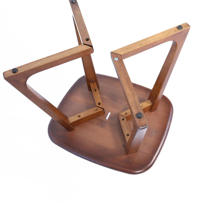 Tavolino in Legno Massello Noce Rustico Moderno (Uso Singolo)
