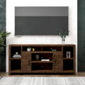 Mobile TV da Consolle in Legno Finitura Whiskey, 2 Ante, Adatto a TV fino a 85 pollici
