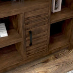 Mobile TV da Consolle in Legno Finitura Whiskey, 2 Ante, Adatto a TV fino a 85 pollici