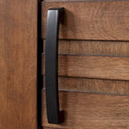 Mobile TV da Consolle in Legno Finitura Whiskey, 2 Ante, Adatto a TV fino a 85 pollici
