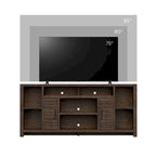 Mobile TV da Consolle in Legno Finitura Whiskey, 2 Ante, Adatto a TV fino a 85 pollici