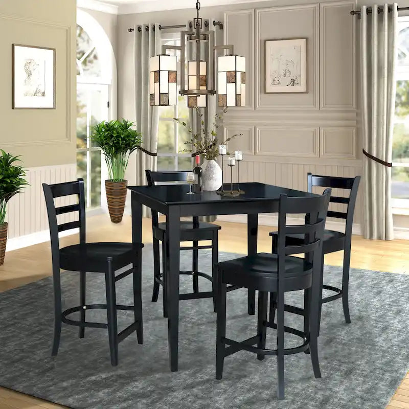 36  x 36  Counter Height Table with 4 Stools - 5 Piece Set