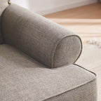 Set divanetto e poltrona decorativa con effetto lino, beige/grigio/marrone, 2 posti