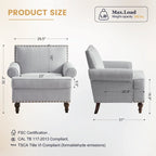 Set divanetto e poltrona decorativa con effetto lino, beige/grigio/marrone, 2 posti