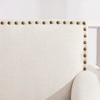 Set divanetto e poltrona decorativa con effetto lino, beige/grigio/marrone, 2 posti