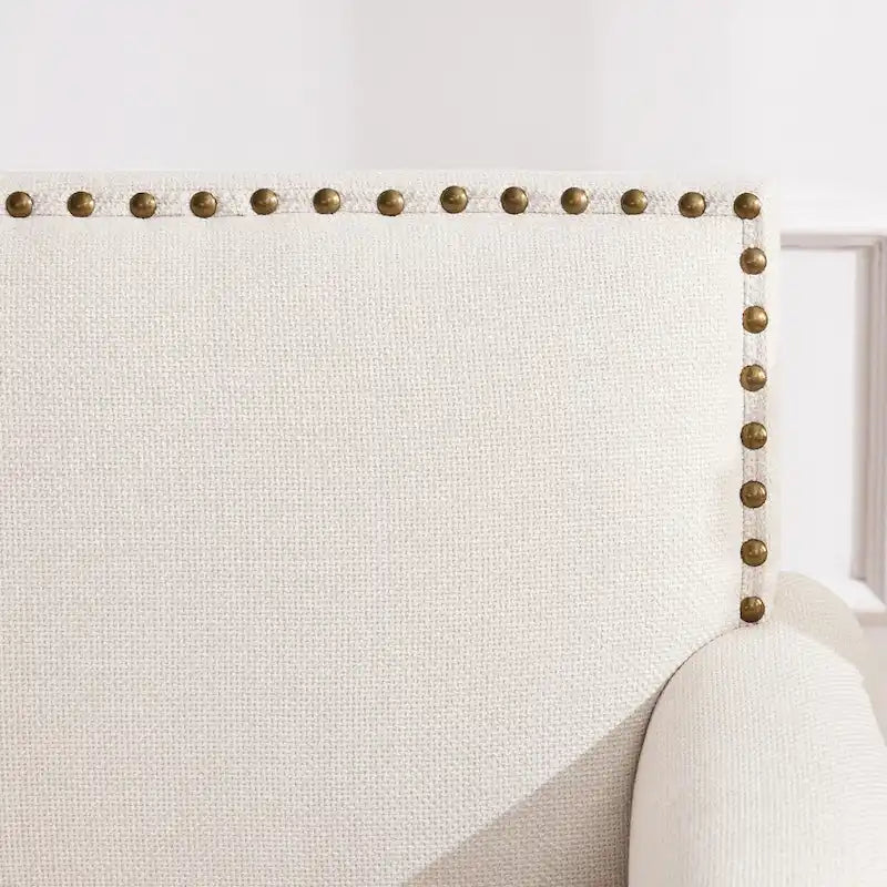 Set divanetto e poltrona decorativa con effetto lino, beige/grigio/marrone, 2 posti