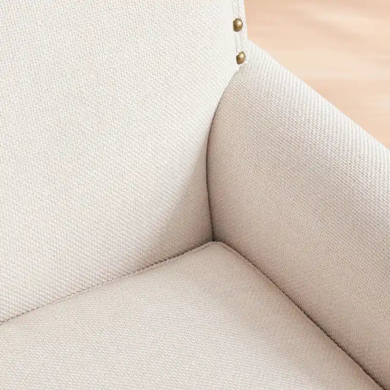 Set divanetto e poltrona decorativa con effetto lino, beige/grigio/marrone, 2 posti