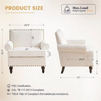 Set divanetto e poltrona decorativa con effetto lino, beige/grigio/marrone, 2 posti