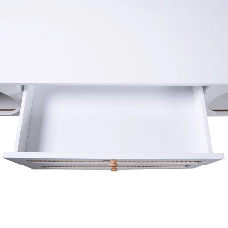 Mobile TV in rattan naturale bianco/marrone, 2 colori, adatto per TV fino a 75"