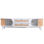 Mobile TV in rattan naturale bianco/marrone, 2 colori, adatto per TV fino a 75"