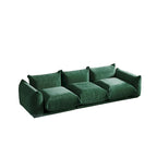 Divano componibile in ciniglia nero/arancio/beige/verde con pouf, 3-4 posti