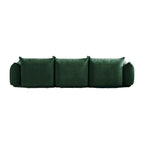 Divano componibile in ciniglia nero/arancio/beige/verde con pouf, 3-4 posti