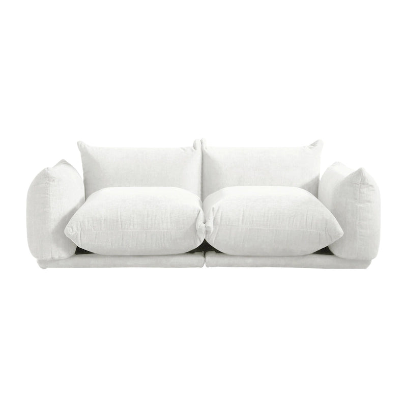 Divano componibile in ciniglia nero/arancio/beige/verde con pouf, 3-4 posti