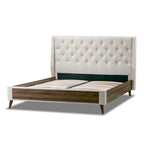 Letto a barca imbottito in tessuto beige – Singolo/Queen/King, 1-2 persone