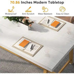 Tavolo riunioni rettangolare marrone / grigio / bianco / naturale, 6 persone, struttura in metallo