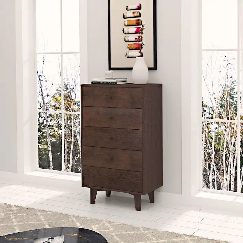 Credenza in legno a 7 cassetti Auburn, utente singolo