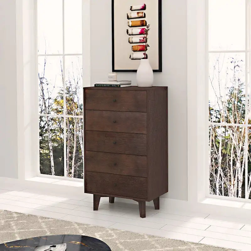 Credenza in legno a 7 cassetti Auburn, utente singolo