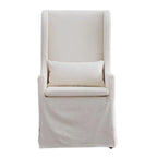 Set da Pranzo Rotondo in Stile Rustico da 7 Pezzi Bianco per 7 Persone (Tavolo + 4 Sedie in Legno + 2 Sedie a Pozzetto)