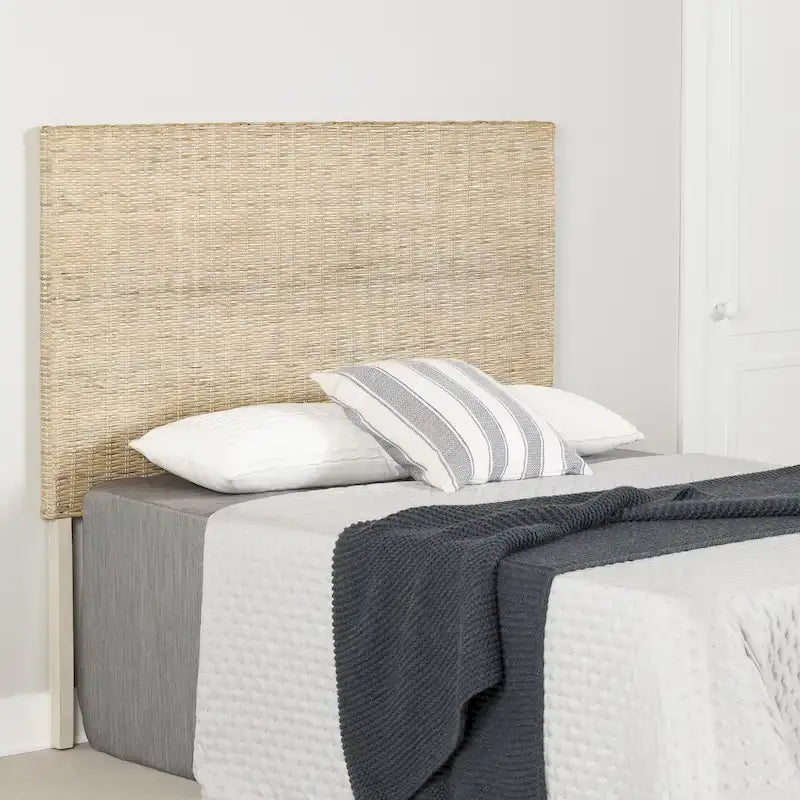Testiera in Rattan Intrecciato da Parete – Queen/Full, Installazione per 1 Persona