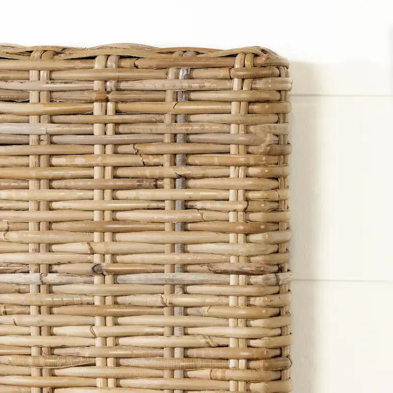 Testiera in Rattan Intrecciato da Parete – Queen/Full, Installazione per 1 Persona