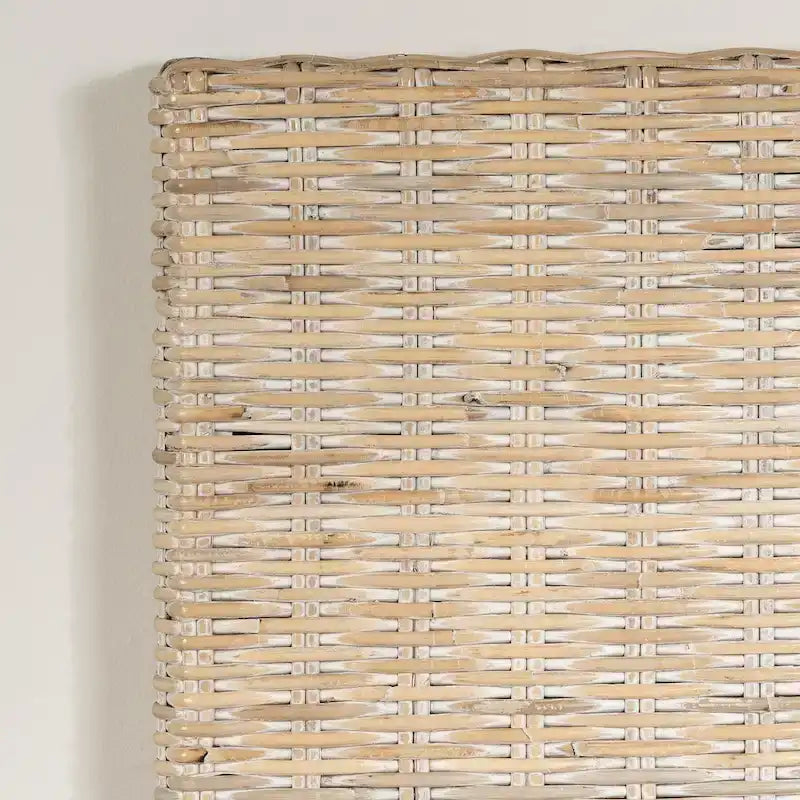 Testiera in Rattan Intrecciato da Parete – Queen/Full, Installazione per 1 Persona