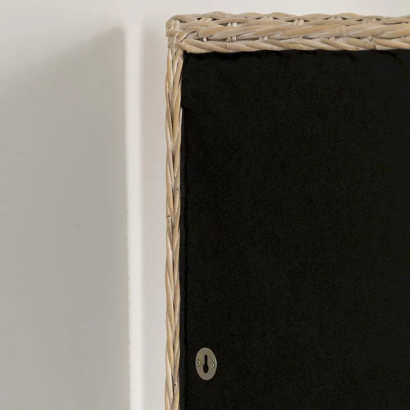 Testiera in Rattan Intrecciato da Parete – Queen/Full, Installazione per 1 Persona