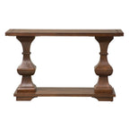 Tavolino da divano Kona Brown Oak Planked, stile spagnolo, con ripiano in legno