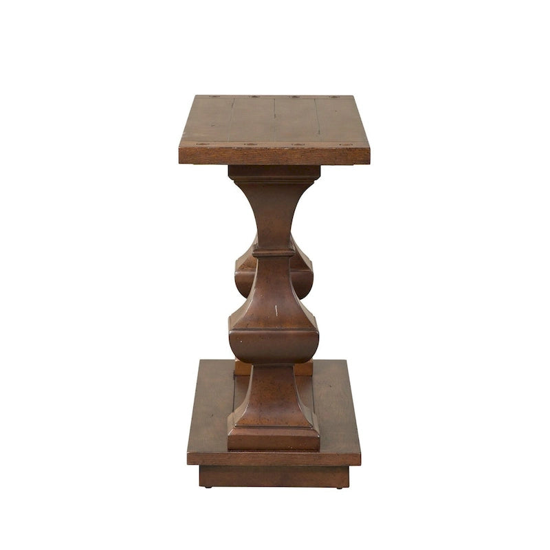 Tavolino da divano Kona Brown Oak Planked, stile spagnolo, con ripiano in legno