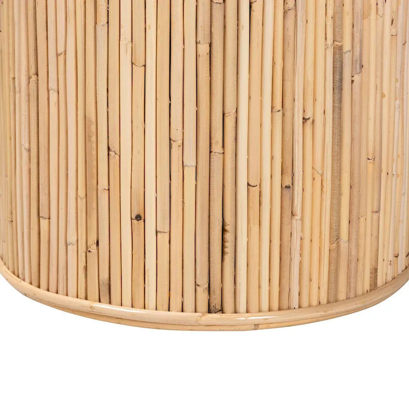 Tavolo consolle in rattan bohémien color miele chiaro, per 1 persona