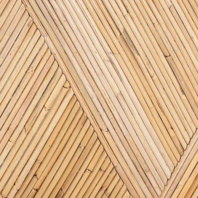 Tavolo consolle in rattan bohémien color miele chiaro, per 1 persona