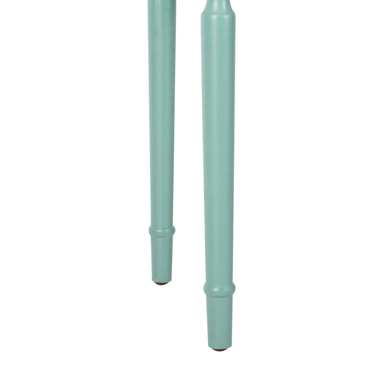 Tavolino in betulla bianca/verde polvere/legno verde acqua, stile country francese, montaggio da 1 persona