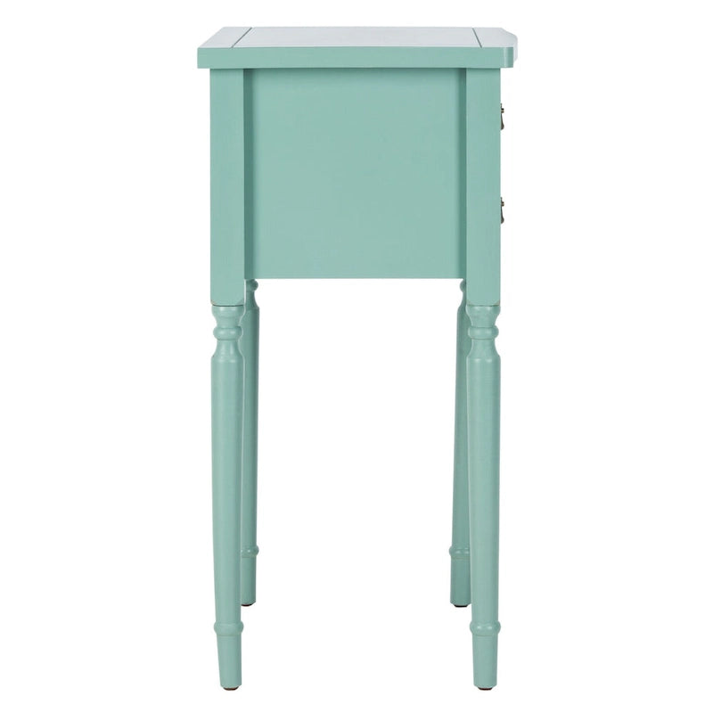 Tavolino in betulla bianca/verde polvere/legno verde acqua, stile country francese, montaggio da 1 persona