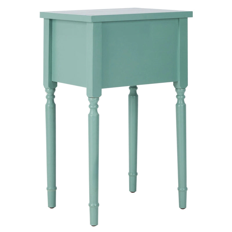 Tavolino in betulla bianca/verde polvere/legno verde acqua, stile country francese, montaggio da 1 persona