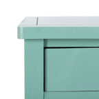 Tavolino in betulla bianca/verde polvere/legno verde acqua, stile country francese, montaggio da 1 persona