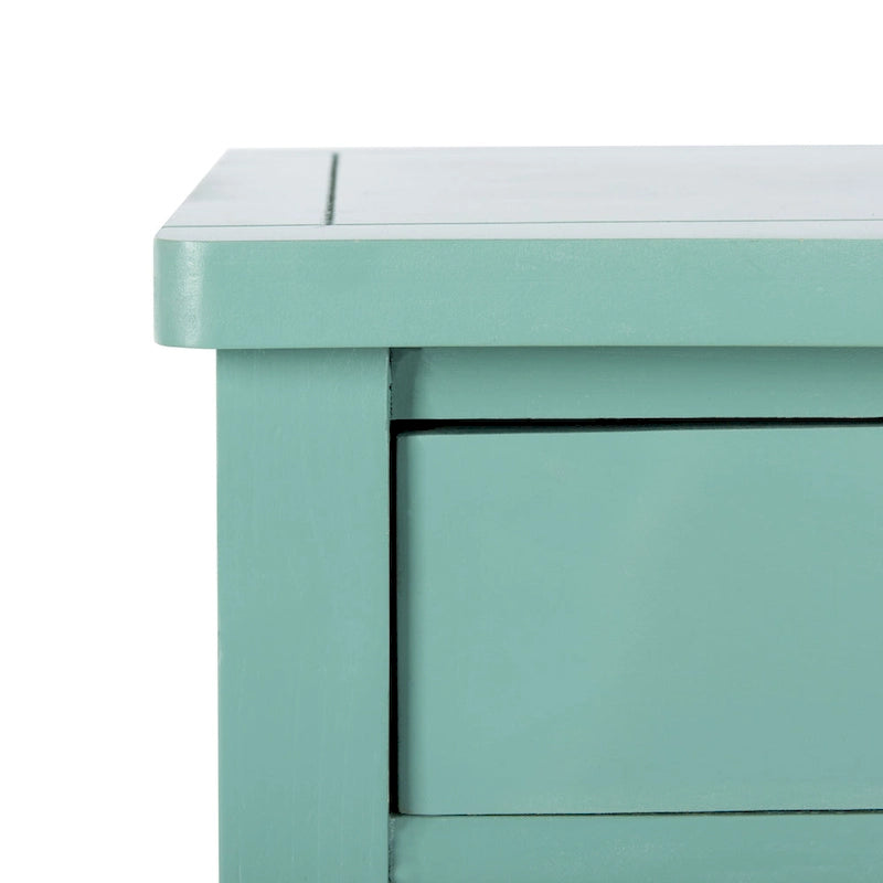 Tavolino in betulla bianca/verde polvere/legno verde acqua, stile country francese, montaggio da 1 persona